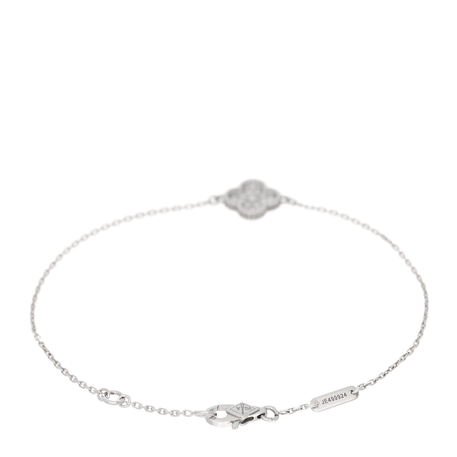 Van Cleef & Arpels 18K White Gold Diamond Sweet Alhambra Bracelet 2 of 4