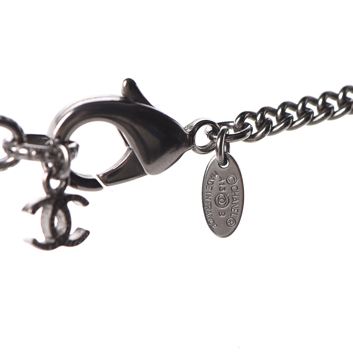 Chanel Pearl CC Pendant Necklace Silver 5 of 8
