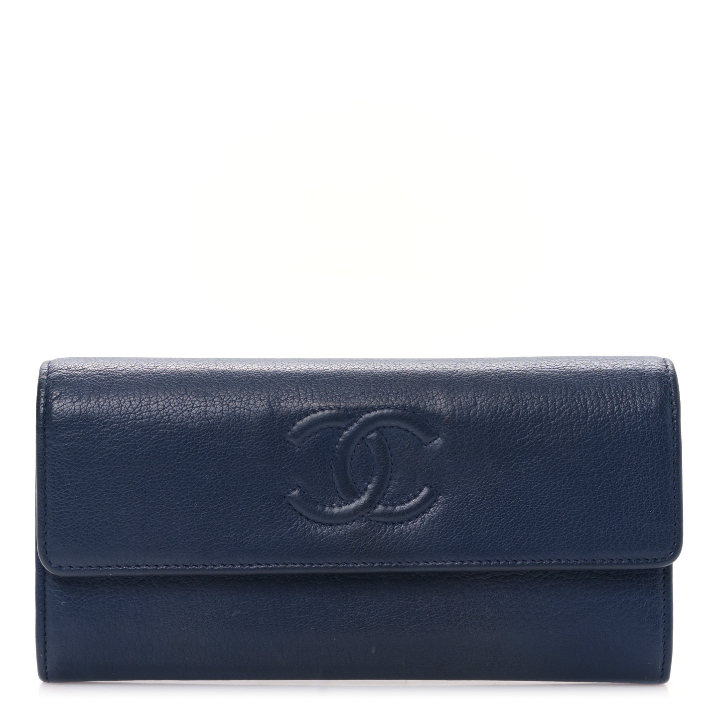 Lambskin Timeless CC Large Flap Wallet Navy