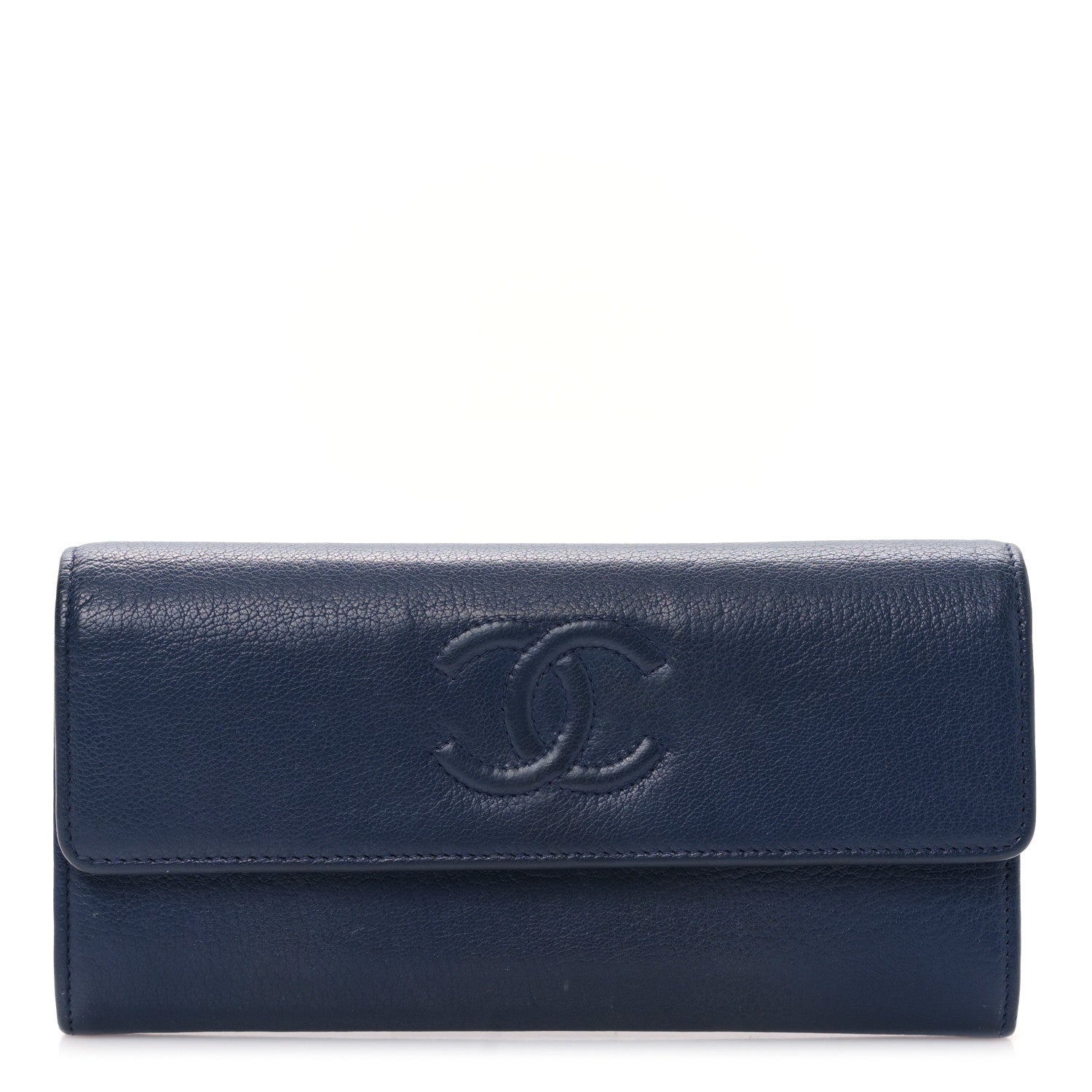 Chanel Lambskin Timeless CC Large Flap Wallet Navy 1 of 10