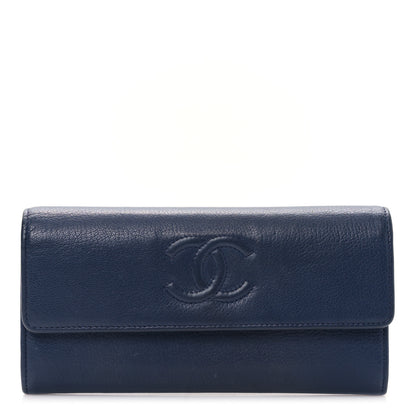 Chanel Lambskin Timeless CC Large Flap Wallet Navy 1 of 10