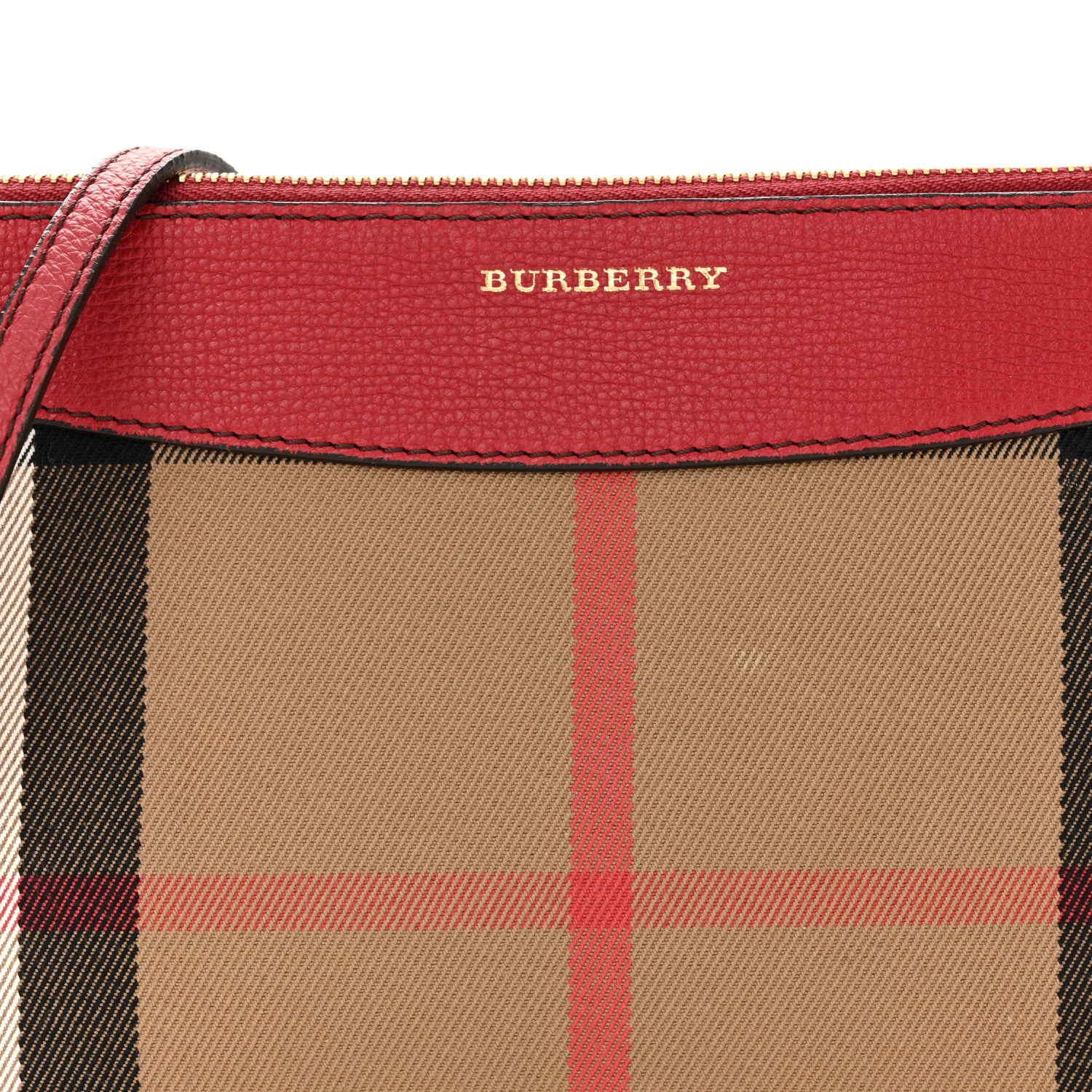 Burberry House Check Derby Peyton Crossbody Clutch Bag Red 8 of 10