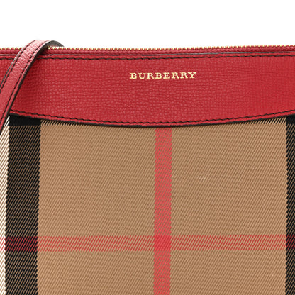 Burberry House Check Derby Peyton Crossbody Clutch Bag Red 8 of 10