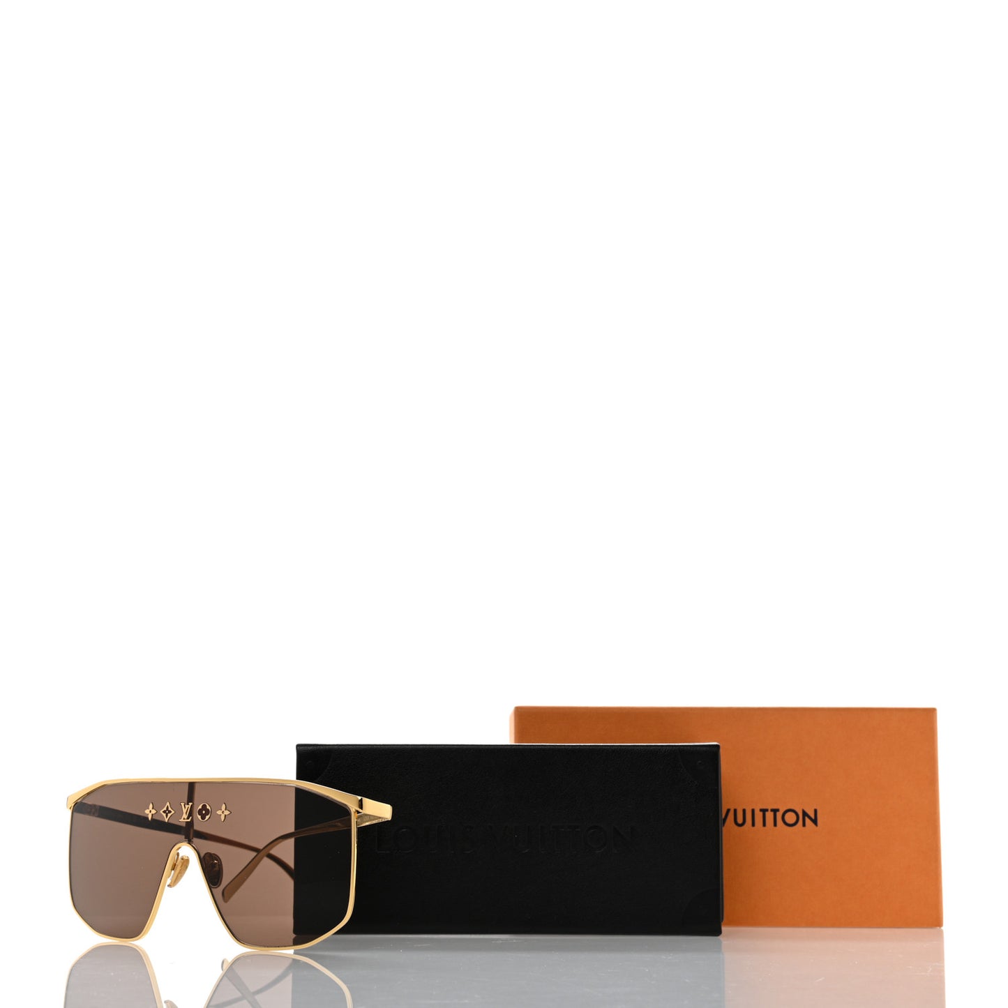 Louis Vuitton Metal LV Golden Mask Sunglasses Z1717U Gold 1206930