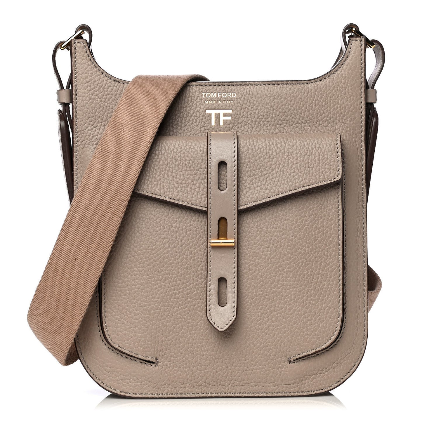 Grained Calfskin Rialto Crossbody Taupe