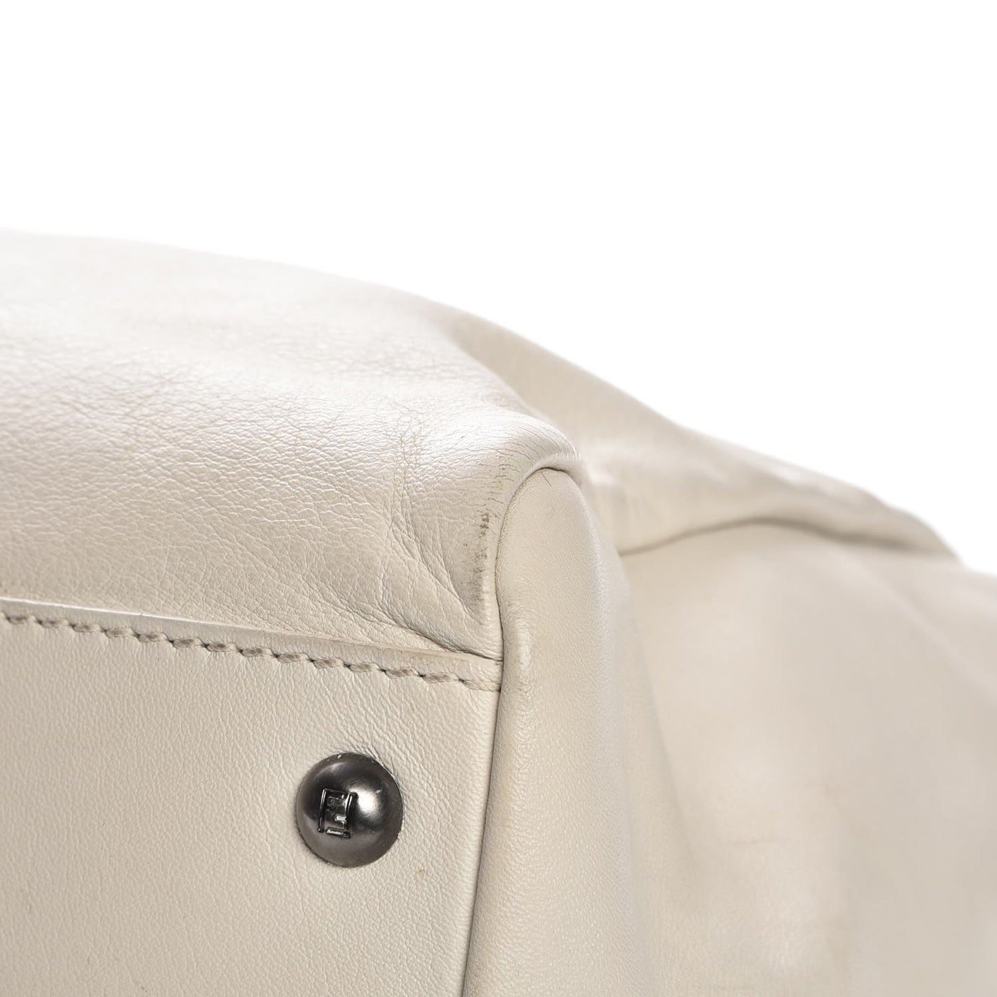 Goatskin Watersnake Large Peekaboo Iconic Satchel White