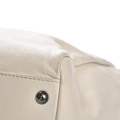 Fendi Goatskin Watersnake Large Peekaboo Iconic Satchel White 11 of 15