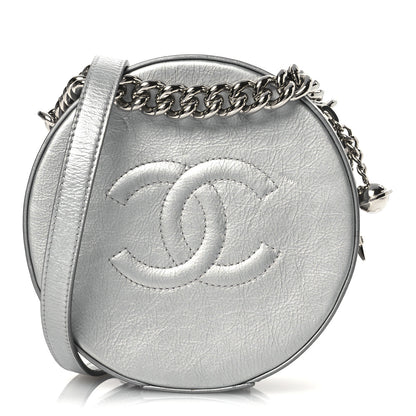 Chanel Metallic Glazed Calfskin Round As Earth Evening Bag Silver 8 of 14
