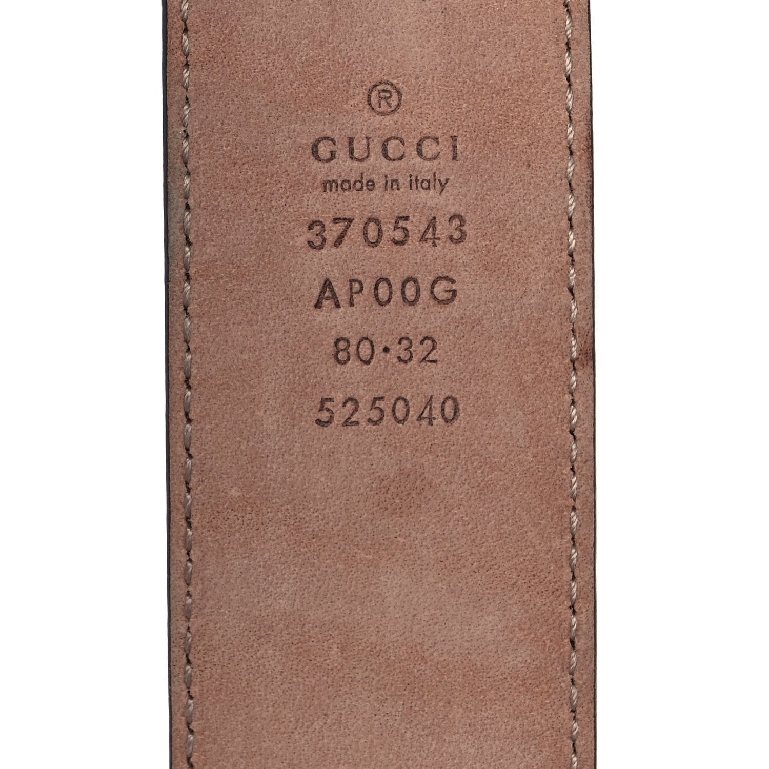 Gucci Calfskin Interlocking G 37mm Belt 80 32 Camelia 3 of 4