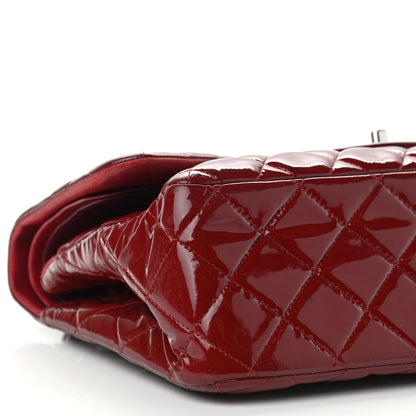 Chanel Patent Quilted Jumbo Double Flap Dark Red 4 of 13
