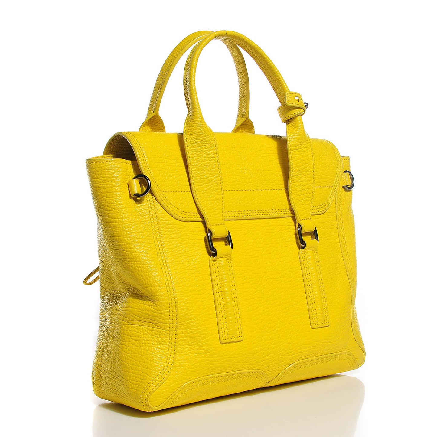 3.1 Textured Calfskin Medium Pashli Satchel Electric Yellow