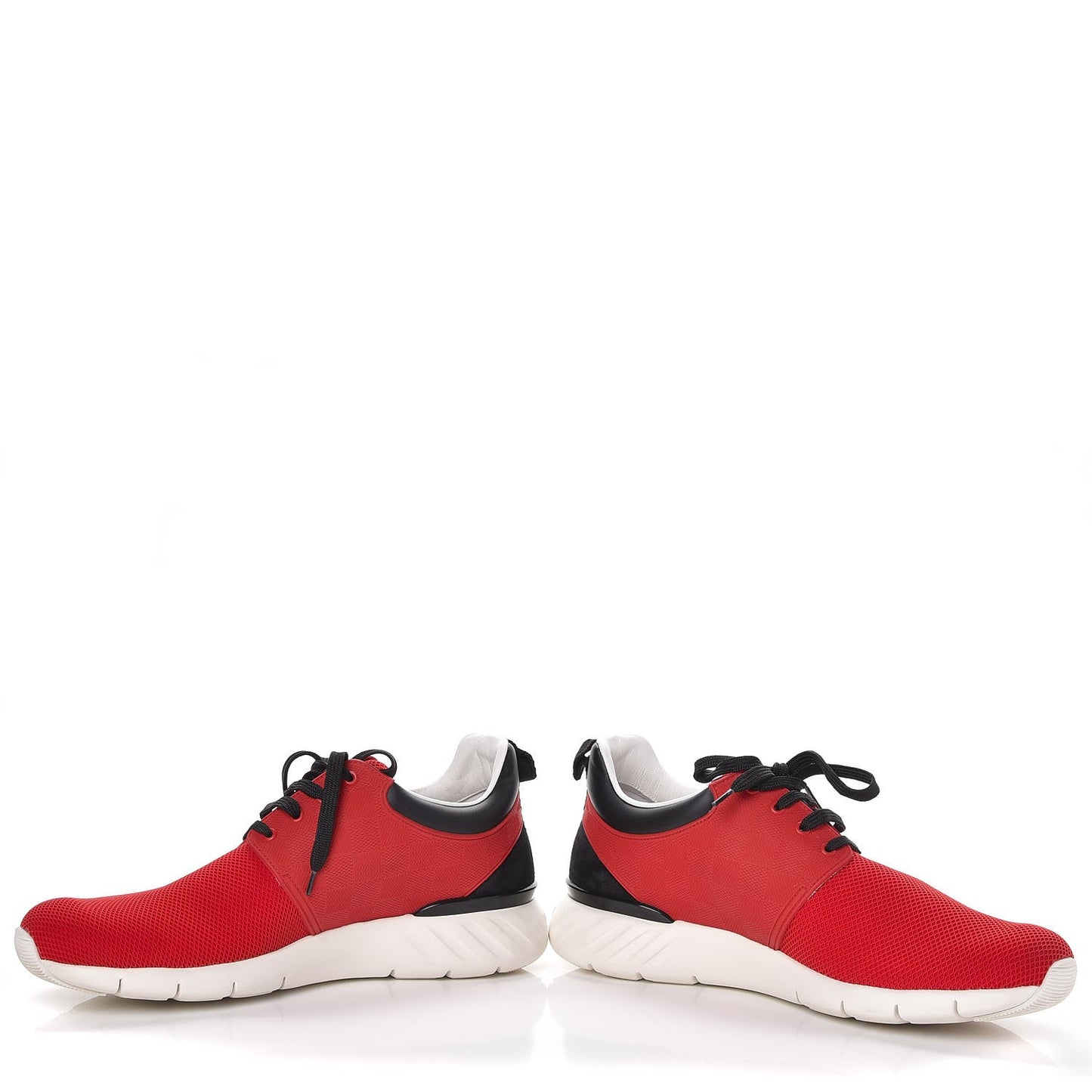 Rubber Mesh Suede Damier Fastlane Low Sneakers 8 Rouge