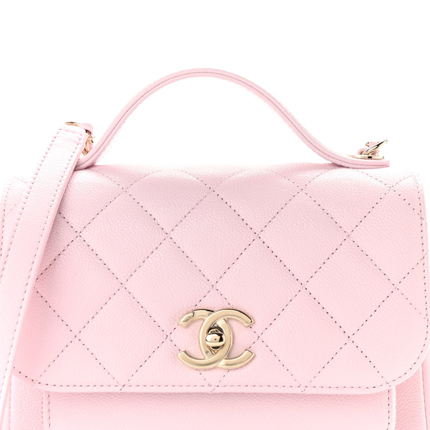 Caviar Quilted Mini Business Affinity Flap Light Pink