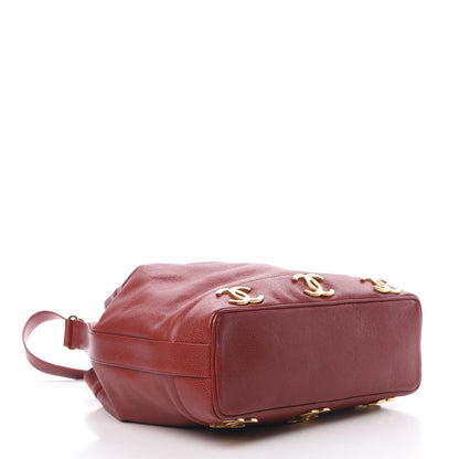 Chanel Caviar CC Drawstring Shoulder Bag Red 5 of 18