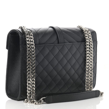 Saint Laurent Grain De Poudre Textured Mixed Matelasse Triquilt Medium Monogram Asphalt 2 of 10