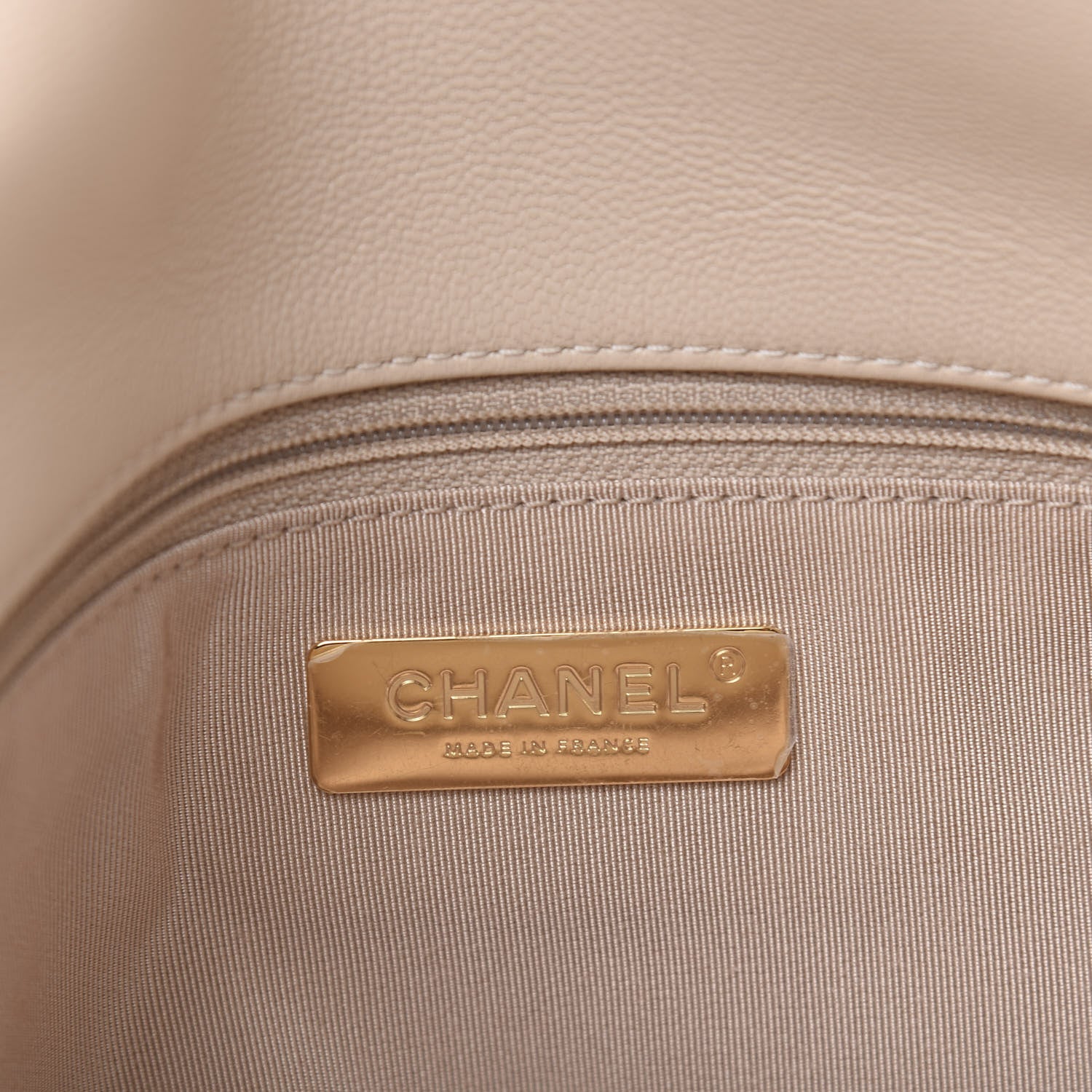 Chanel Lambskin Quilted Large 19 Flap Beige 9 of 12