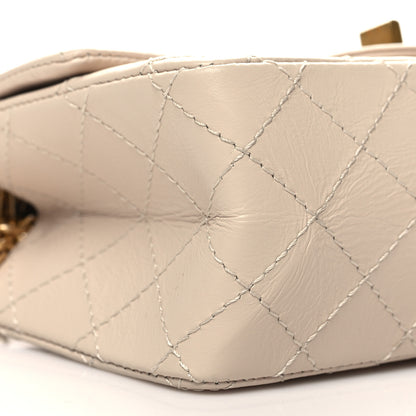 Chanel Aged Calfskin Quilted 2.55 Reissue Mini Flap Ecru 9 of 10
