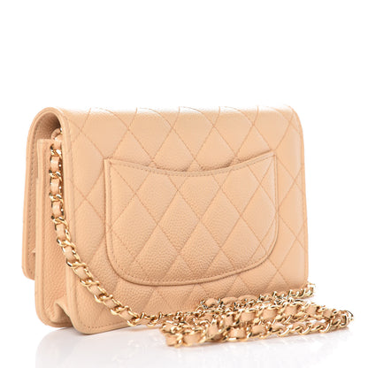 Chanel Caviar Quilted Wallet On Chain WOC Beige Clair 3 of 11
