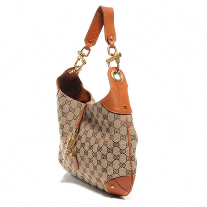 Gucci Monogram Piston Lock Jackie O Hobo Tan 3 of 8