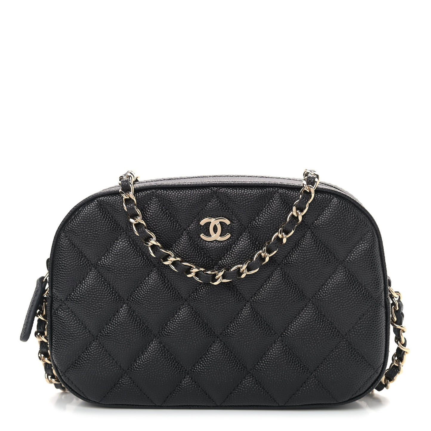 Caviar Quilted Vanity With Chain Black