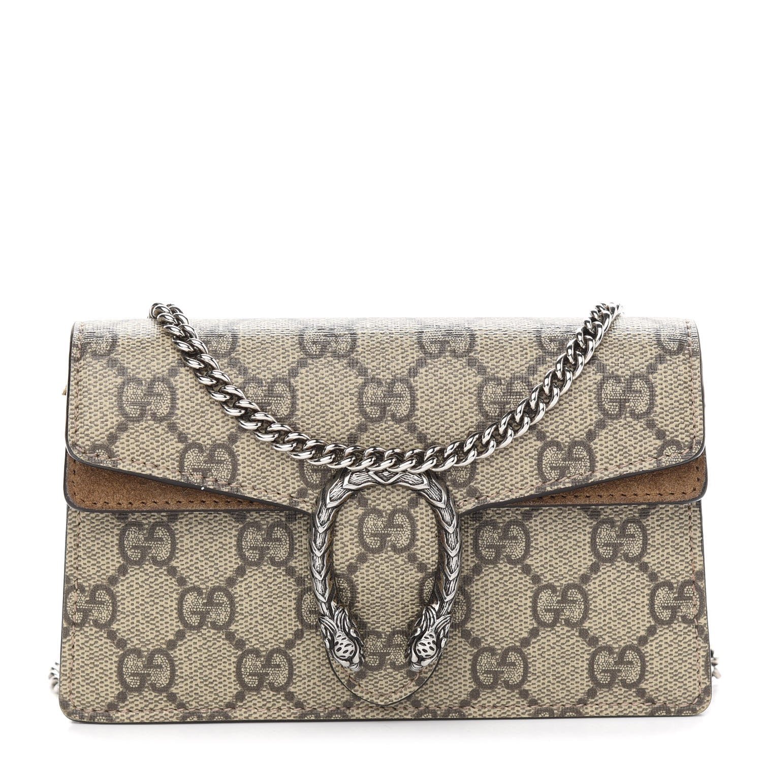 Gucci GG Supreme Monogram Super Mini Dionysus Shoulder Bag Taupe 1 of 12
