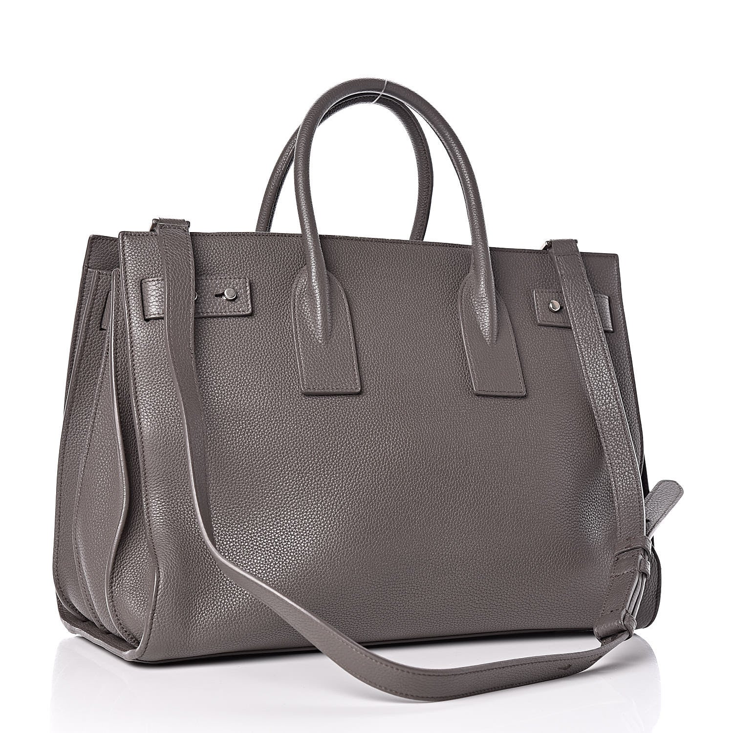 Saint Laurent Grained Calfskin Medium Souple Sac De Jour Kaki Militaire 3 of 12