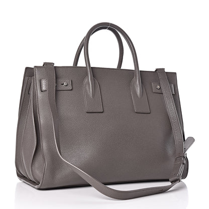 Saint Laurent Grained Calfskin Medium Souple Sac De Jour Kaki Militaire 3 of 12
