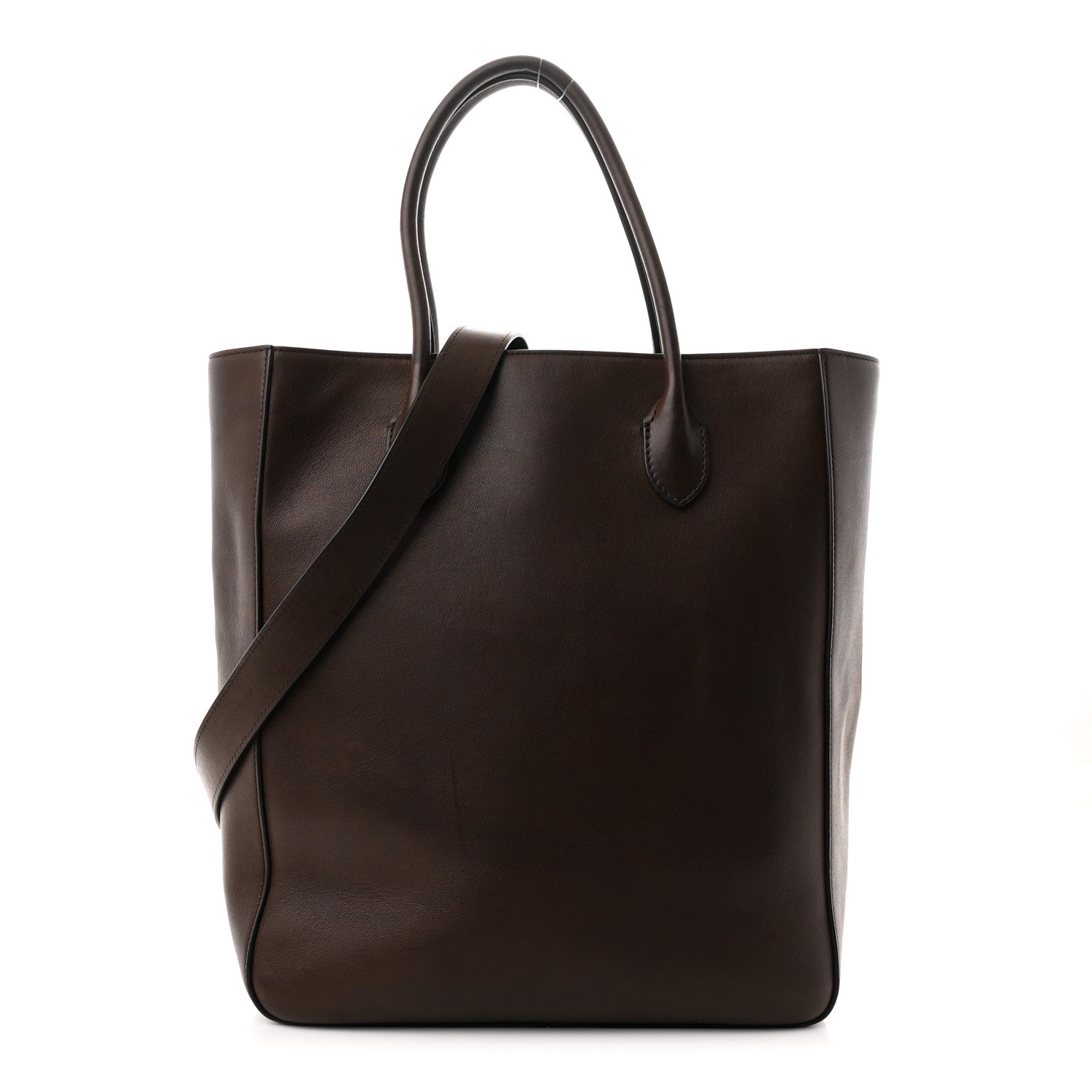 The Row Calfskin Tall Day Luxe Tote Deep Brown 1 of 9