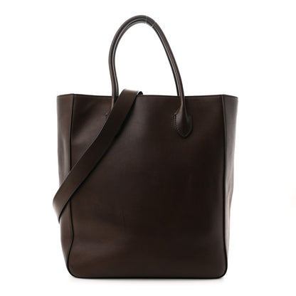 The Row Calfskin Tall Day Luxe Tote Deep Brown 1 of 9