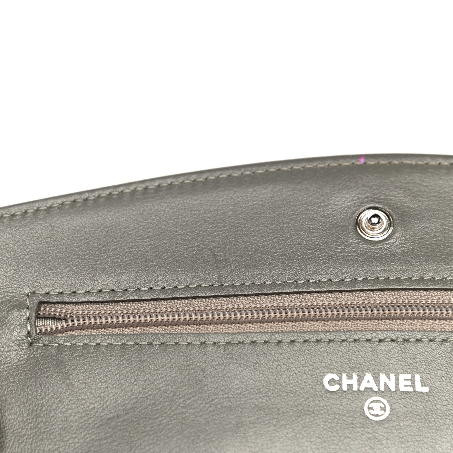 Chanel Caviar Sevruga Wallet On Chain WOC Grey 13 of 15