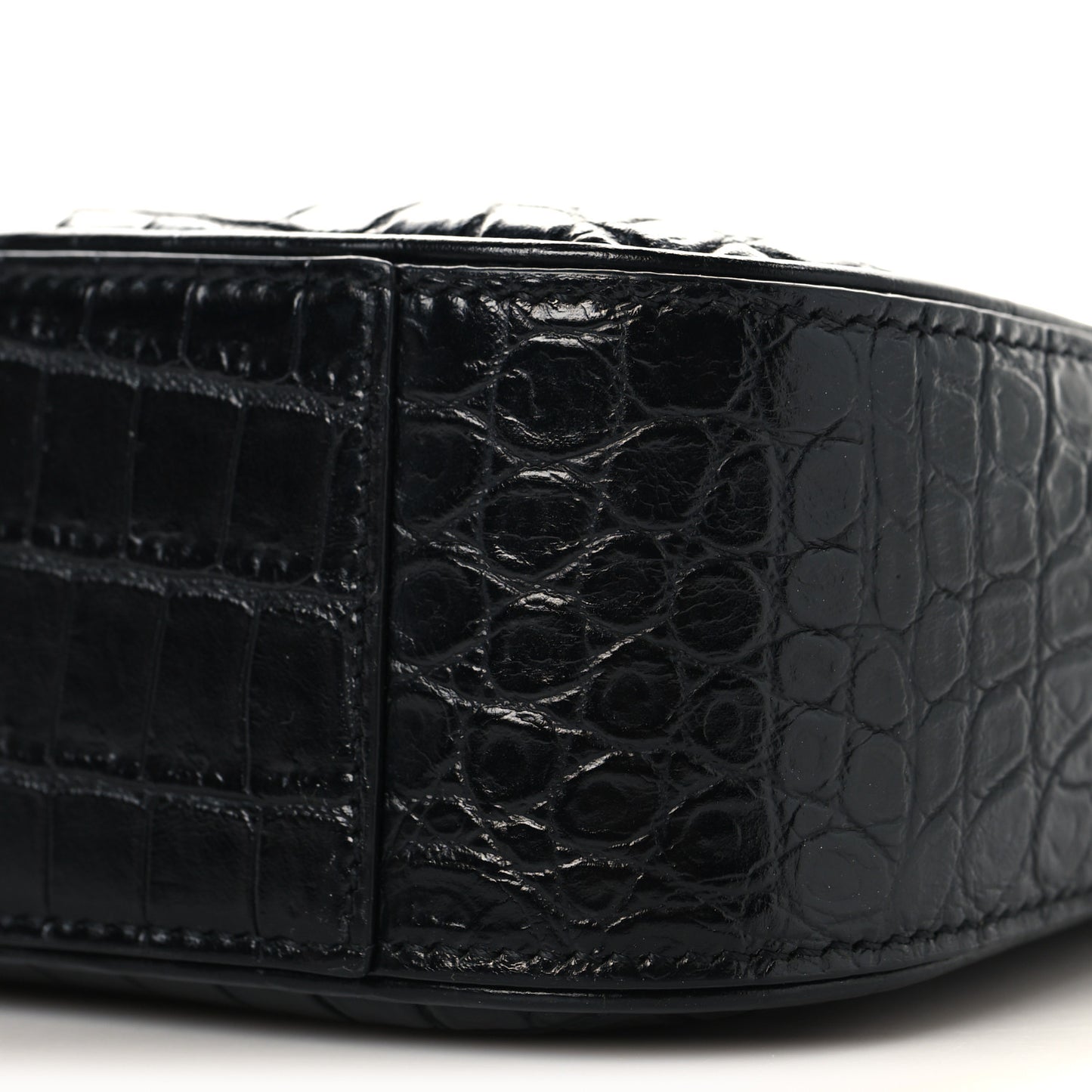 Calfskin Crocodile Embossed Le 5 A 7 Hobo Black