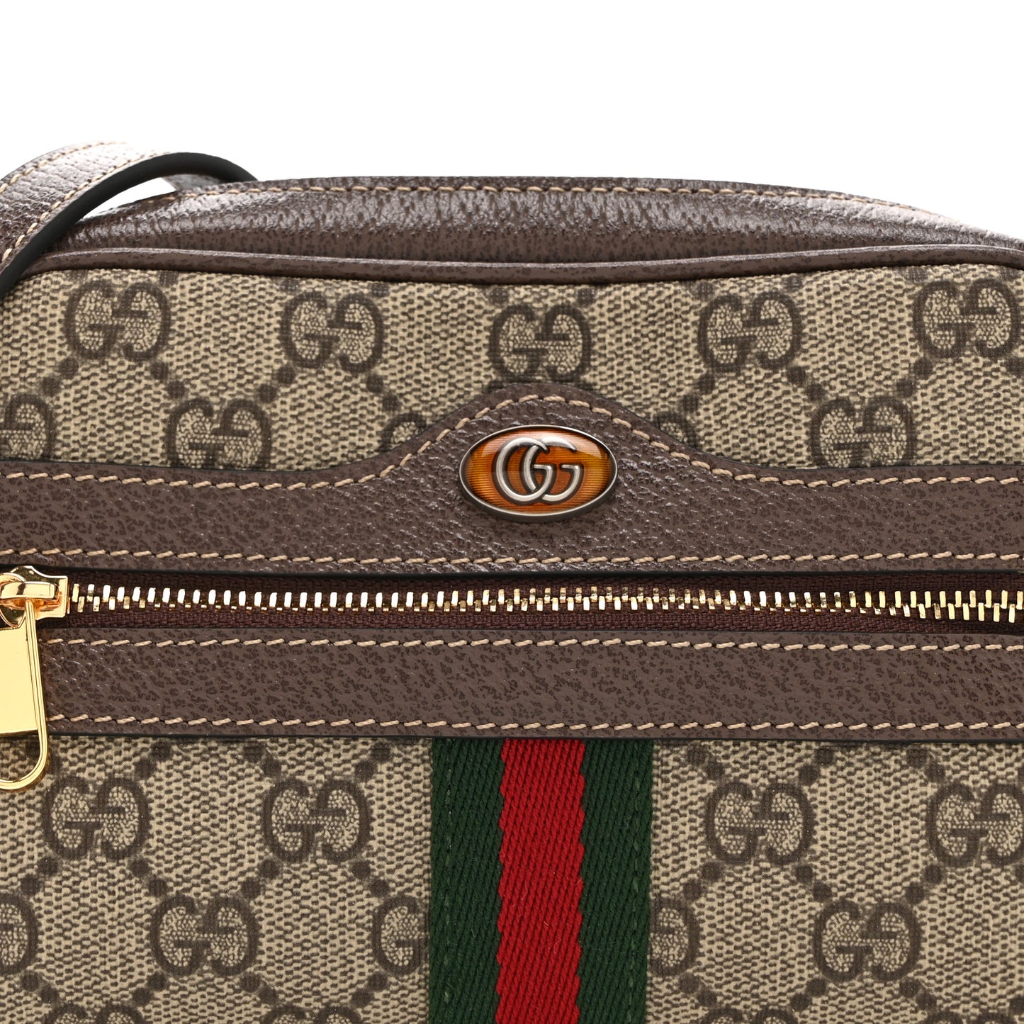 GG Supreme Monogram Web Mini Ophidia Shoulder Bag Brown