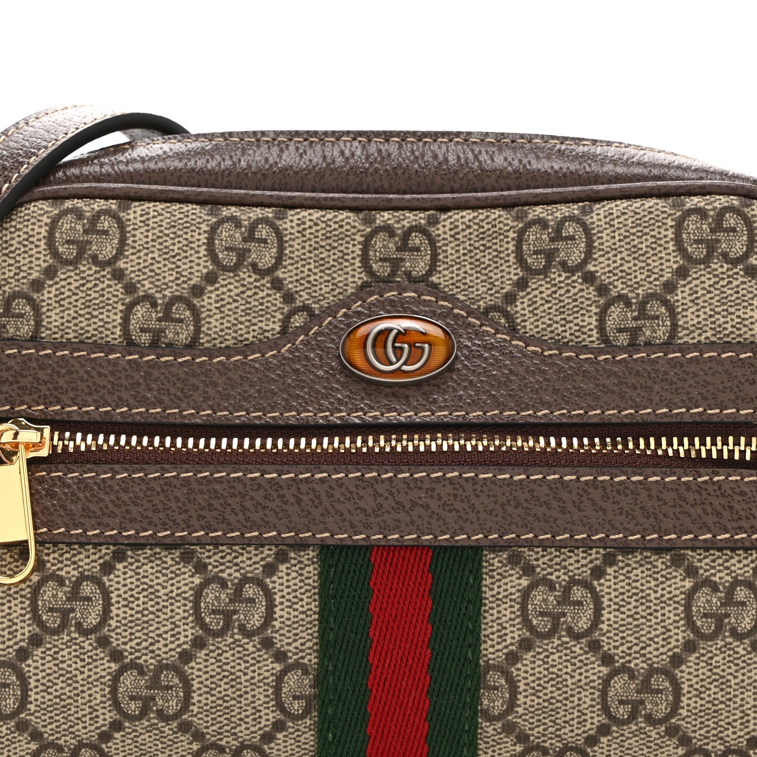 Gucci GG Supreme Monogram Web Mini Ophidia Shoulder Bag Brown 8 of 10