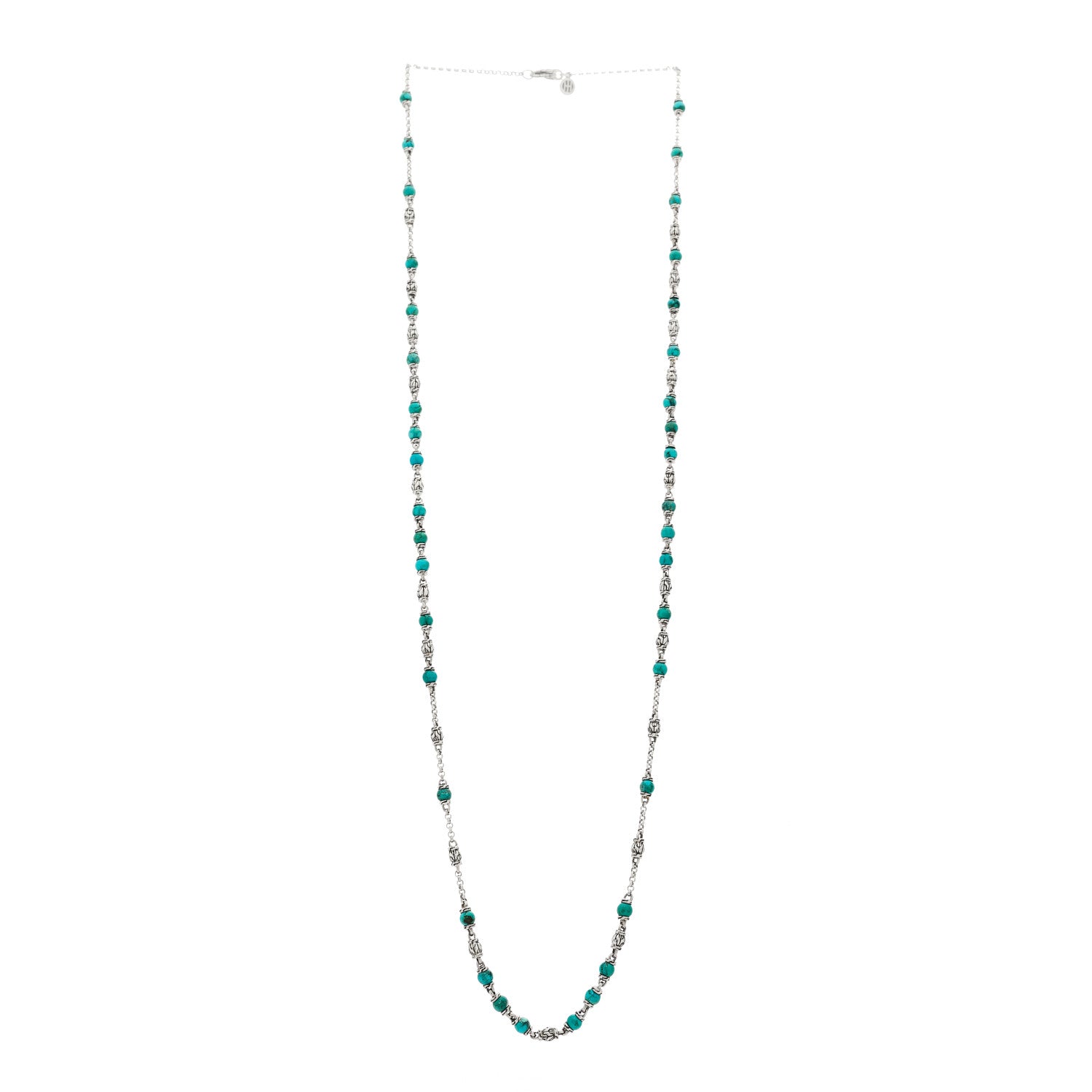 John Hardy Sterling Silver Turquoise Classic Chain Bead Necklace 3 of 4