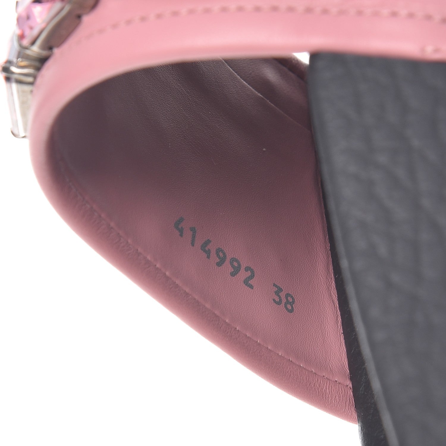 Gucci Calfskin Embellished Pursuit Slide Sandals 38 Carmine Rose 9 of 10