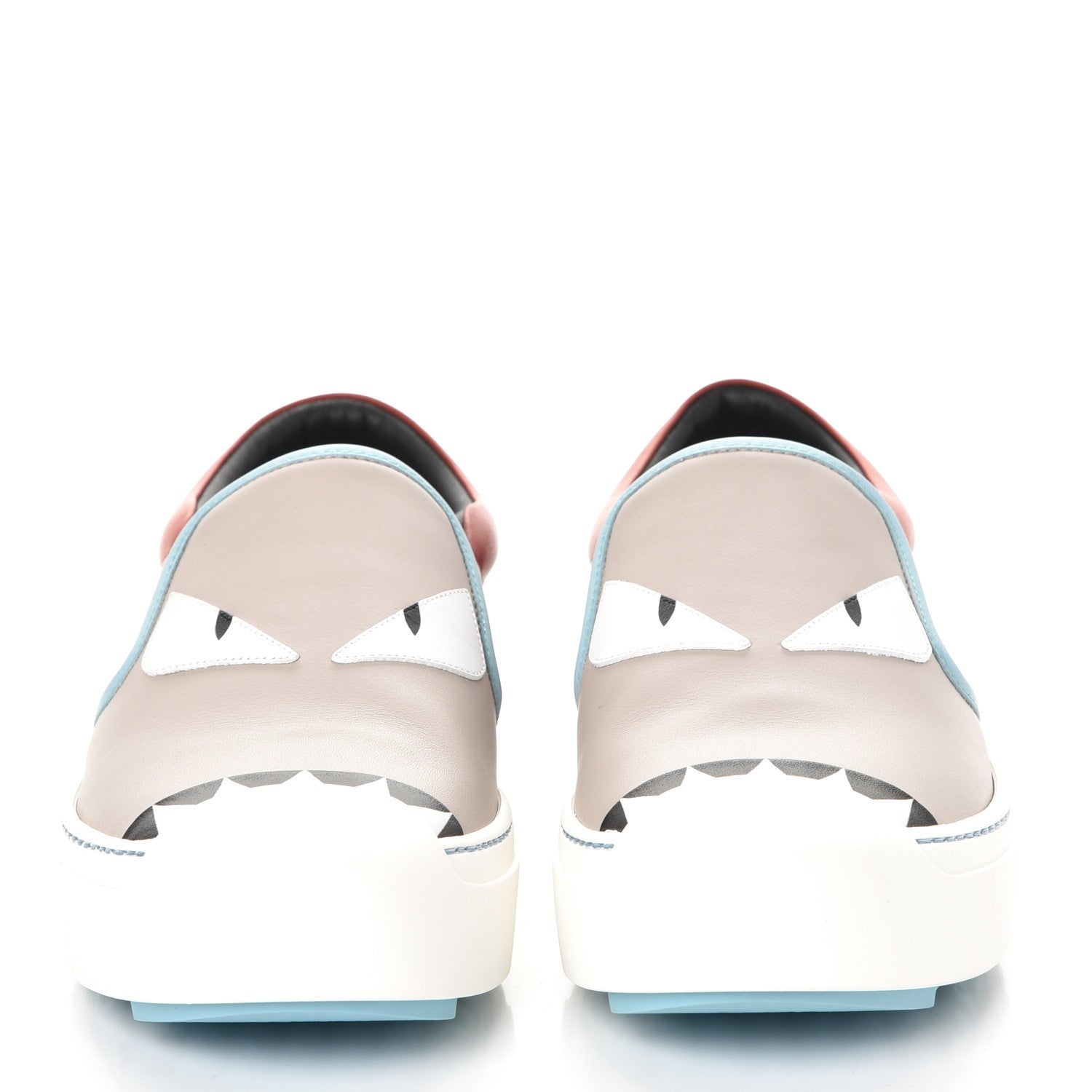 Fendi Vitello Elite Calfskin Monster Bug Slip On Sneakers 39 Multi 2 of 12