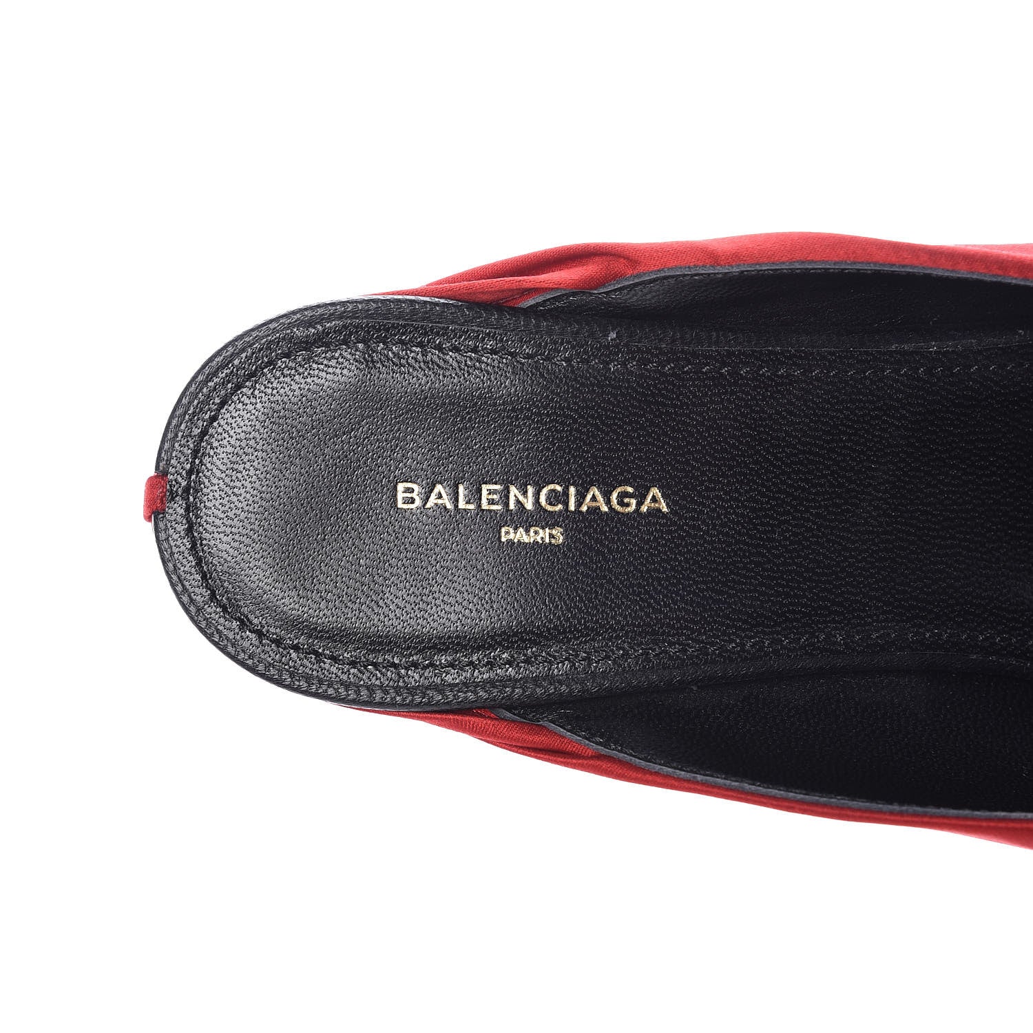 Balenciaga Satin De Soie Skimmer Mules 37 Rouge Cardinal 7 of 9