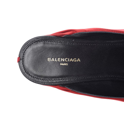 Balenciaga Satin De Soie Skimmer Mules 37 Rouge Cardinal 7 of 9