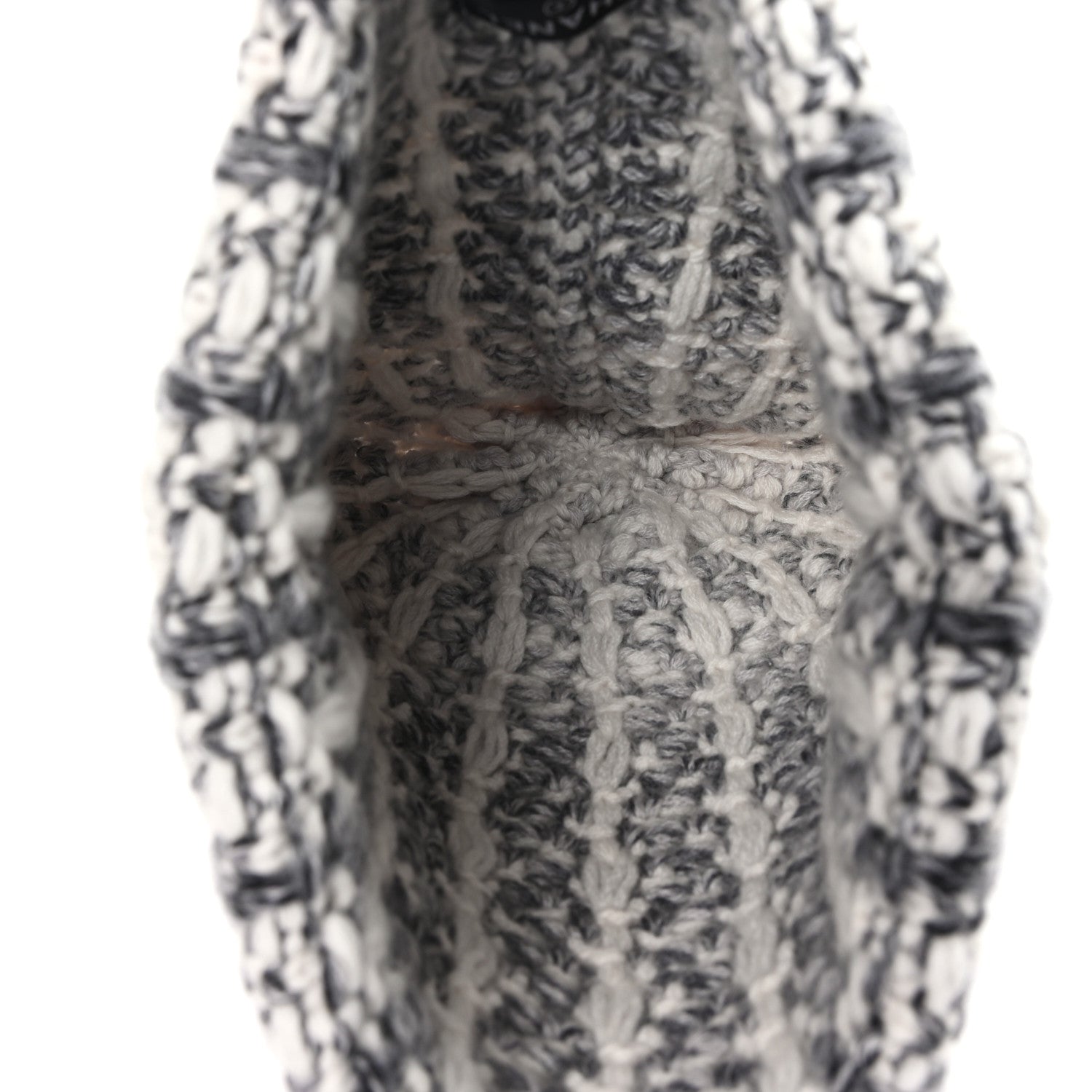 Chanel Cashmere CC Beanie Hat Grey Ecru 4 of 5