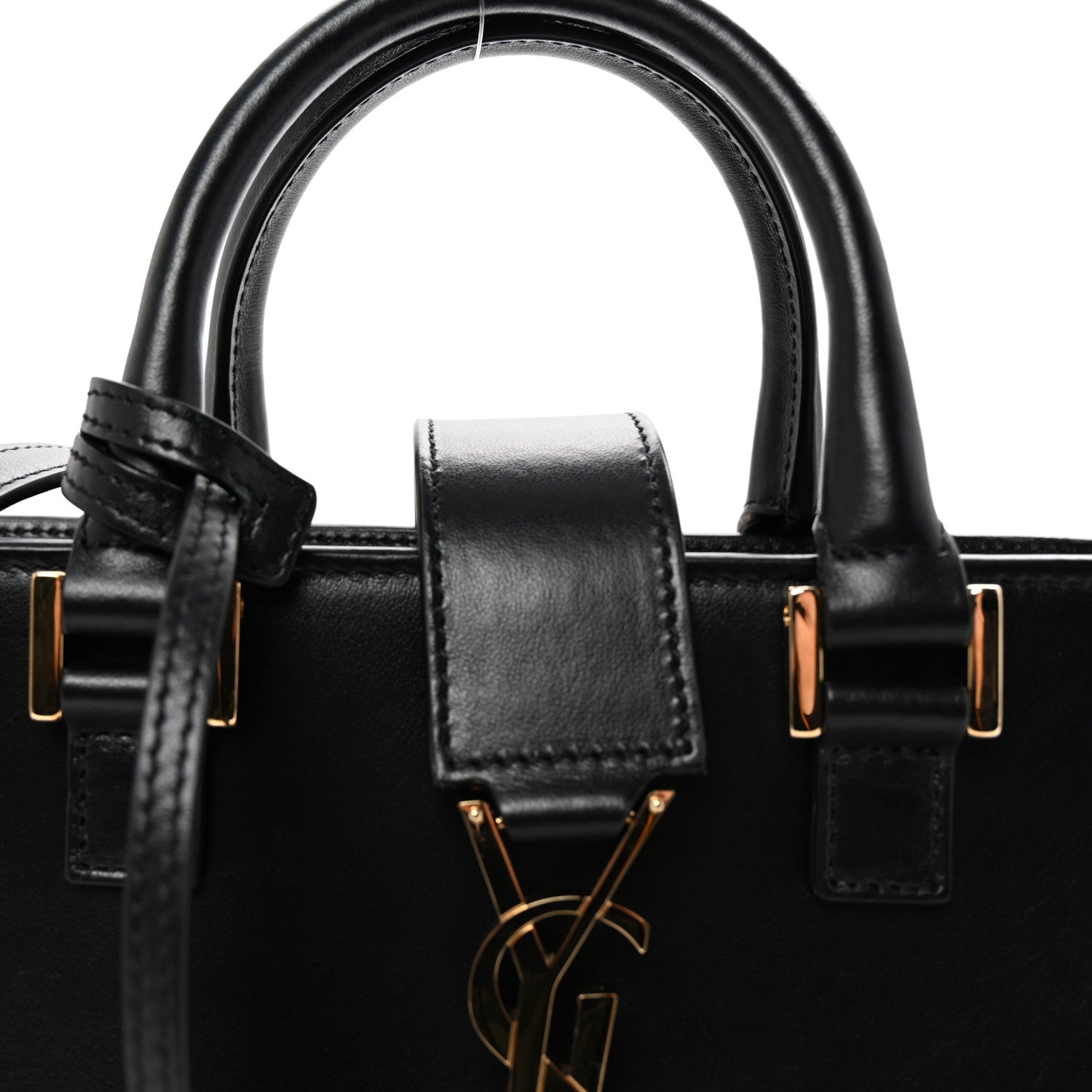 Saint Laurent Calfskin Monogram Baby Cabas Black 7 of 9