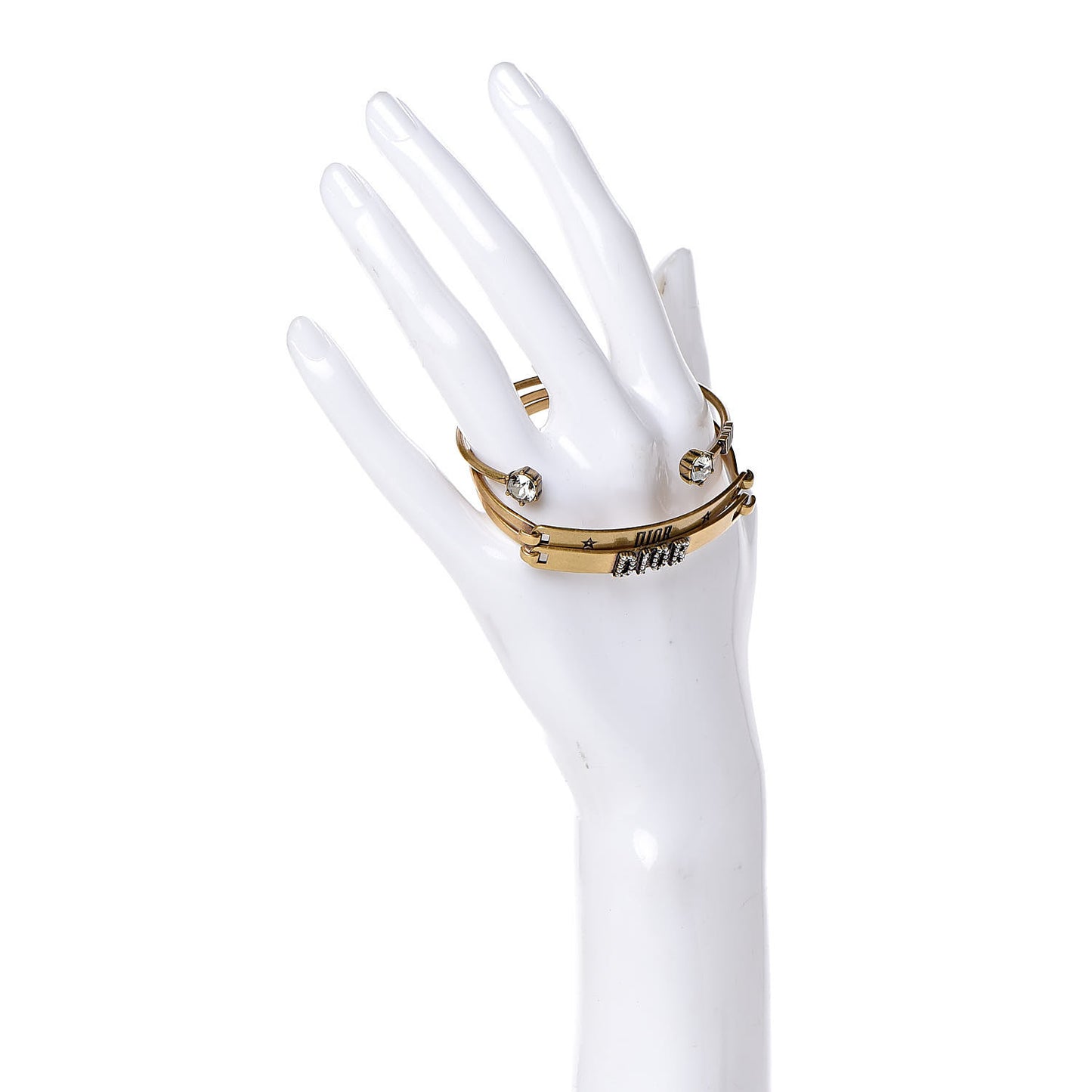 Metal Crystal Dio(r)evolution Bracelet Set Gold