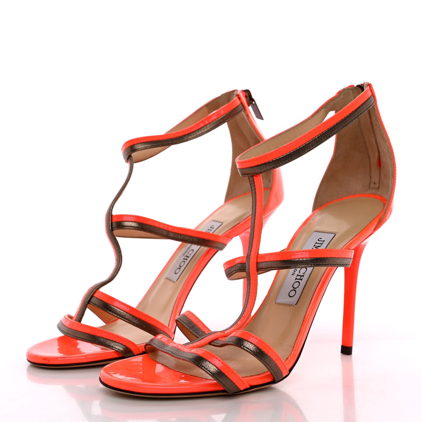 Nappa Patent Sandals 37 Neon Flame