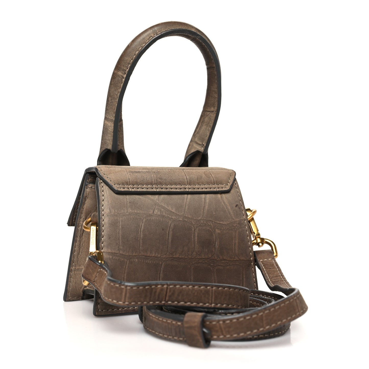 Suede Crocodile Embossed Le Chiquito Brown