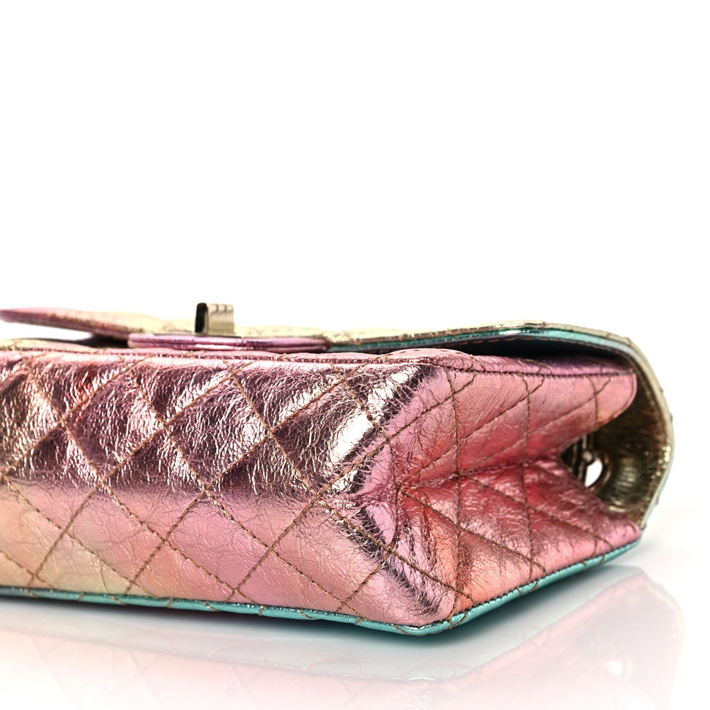 Metallic Goatskin Quilted Mini 2.55 Reissue Flap Multicolor