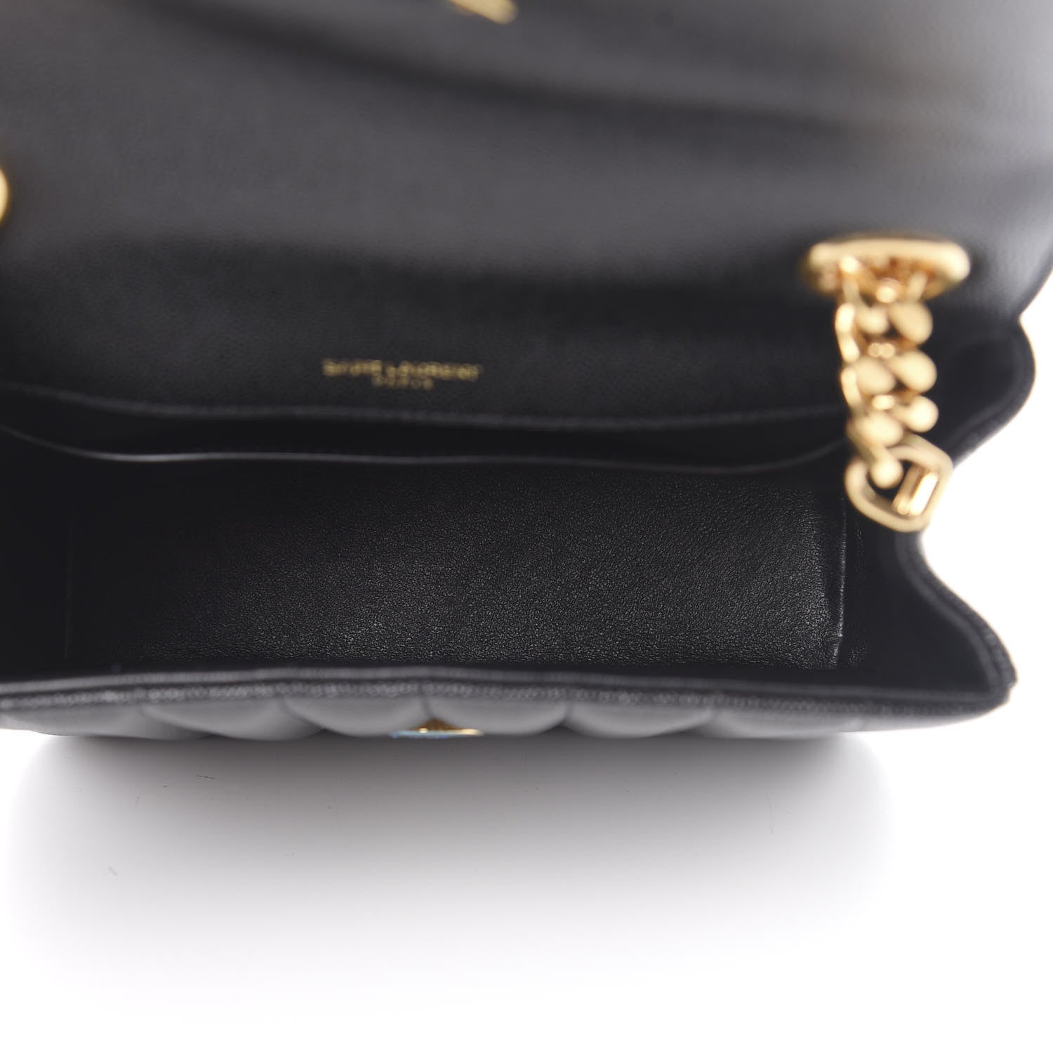 Saint Laurent Grain De Poudre Matelasse Monogram Medium Vicky Chain Bag Black 5 of 11