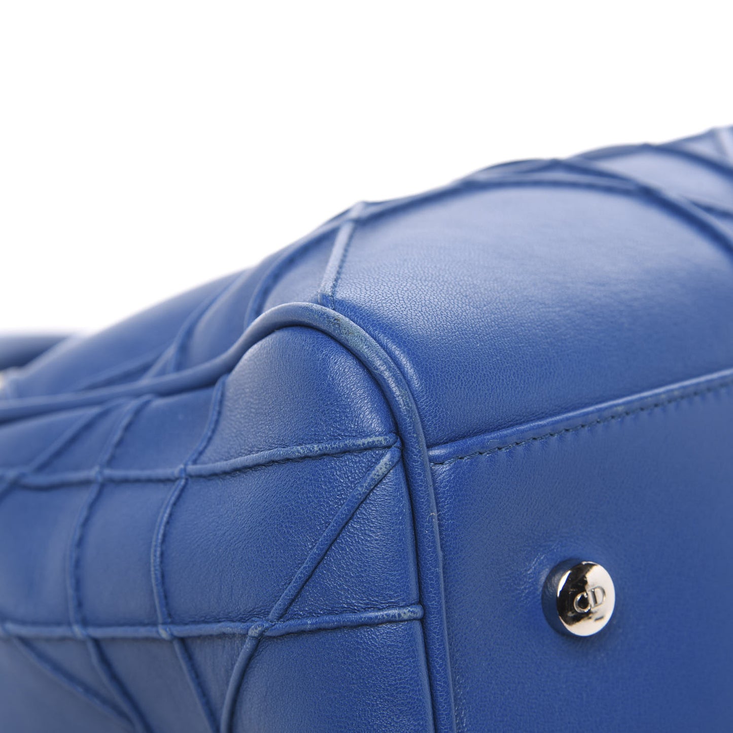 Lambskin Cannage Granville Polochon Blue
