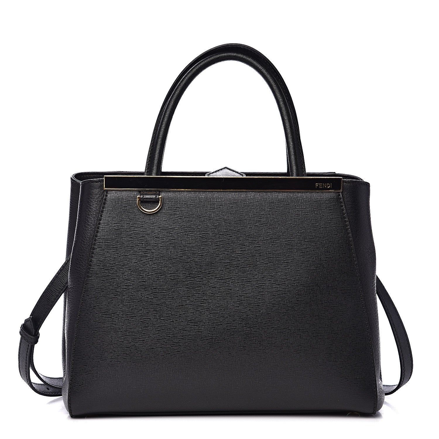 Fendi Vitello Elite Petite 2Jours Tote Black 1 of 9