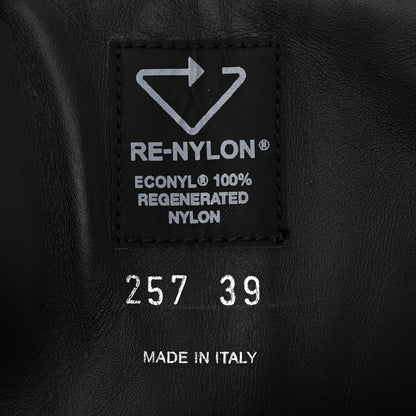Prada Spazzolato Rois Re-Nylon Metal Triangle Logo Monolith Pouch Pocket 55mm Tall Combat Boots 39 Black 8 of 9