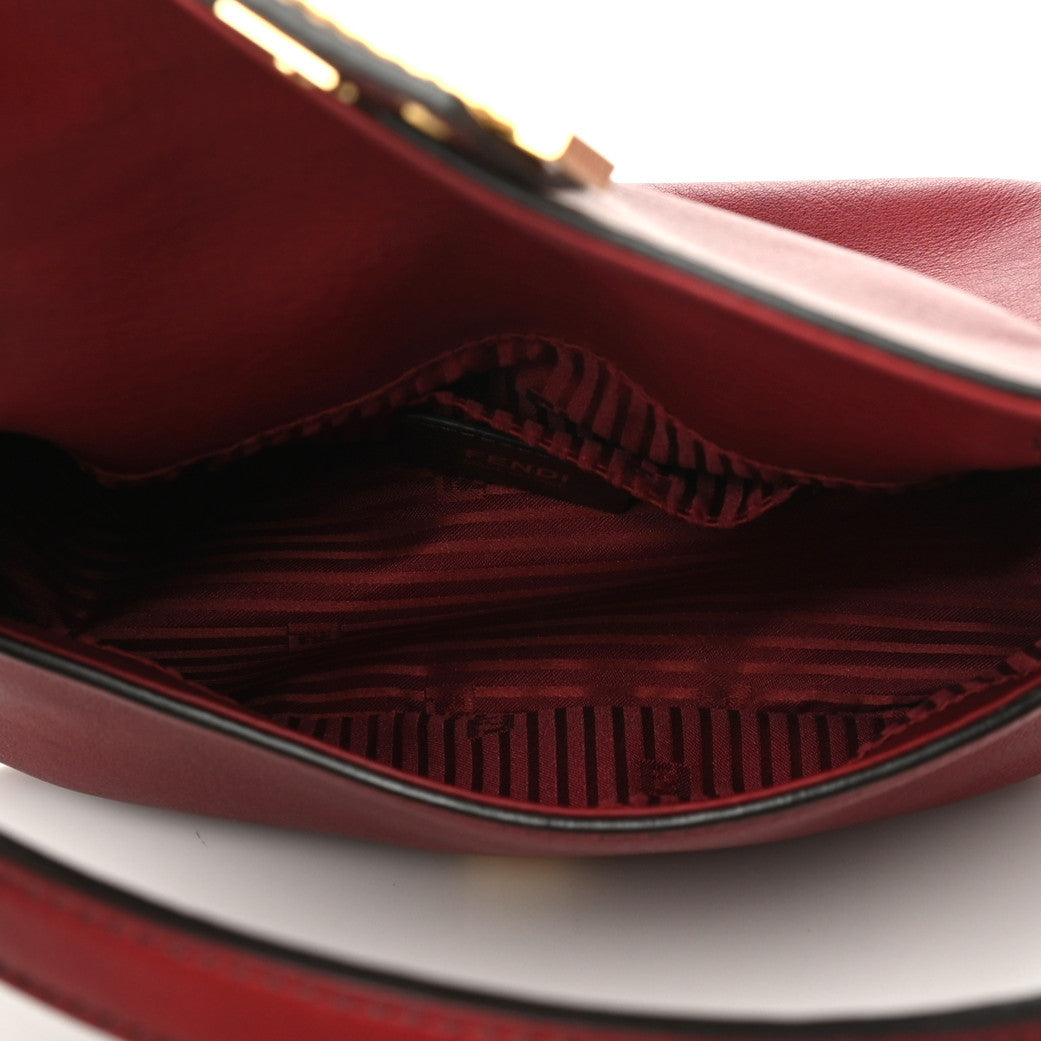 Fendi Vitello Flamingo Enamel Mini Mama Baguette Red 5 of 11