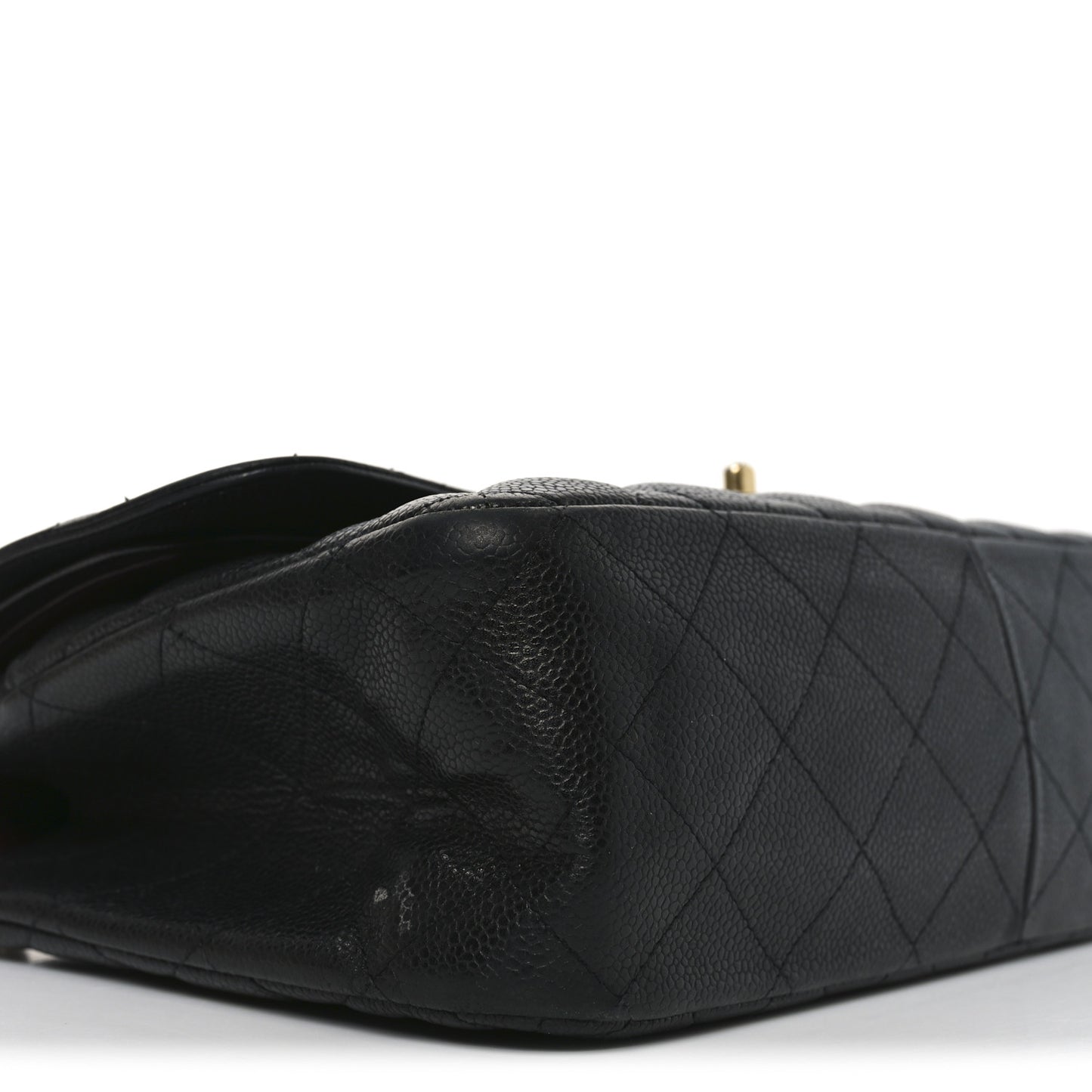 Caviar Quilted Jumbo Double Flap Black
